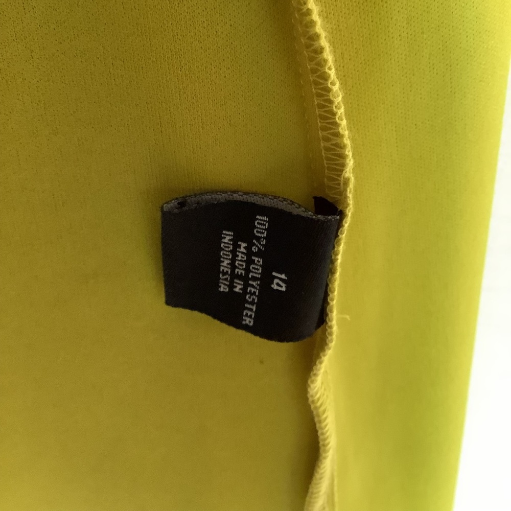 JBS Yellow Green Pintuck Short Sleeve Dress Sz 14 - Picture 8 of 10